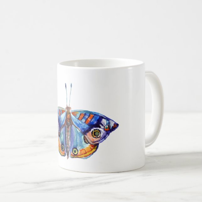 Colorful watercolor butterfly coffee mug (Front Right)