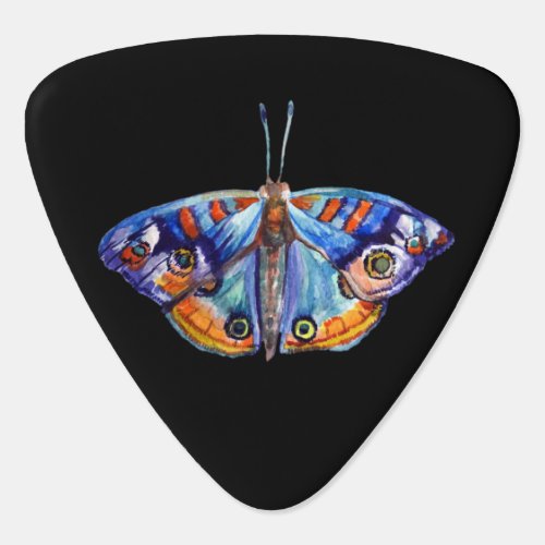 Colorful watercolor butterfly guitar pick