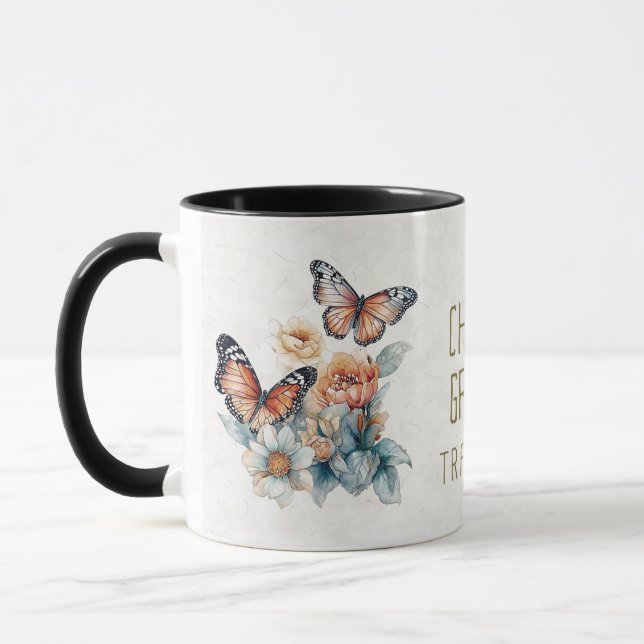 Colorful Watercolor Butterfly   Mug (Left)