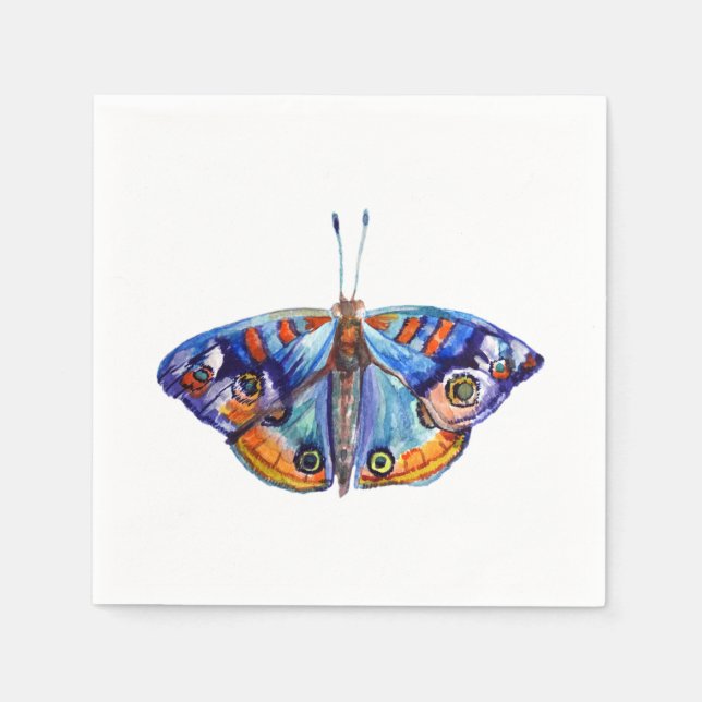 Colorful watercolor butterfly napkins (Front)