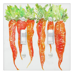 Colorful Watercolor Carrots Light Switch Cover