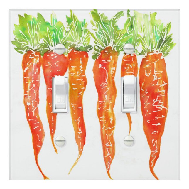 Colorful Watercolor Carrots Light Switch Cover (In Situ)