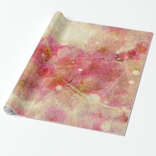 Colorful Watercolor Cherry Blossom Abstract Wrapping Paper