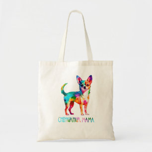 Colorful Watercolor Chihuahua Mama Dog Mom Chi Chi Tote Bag