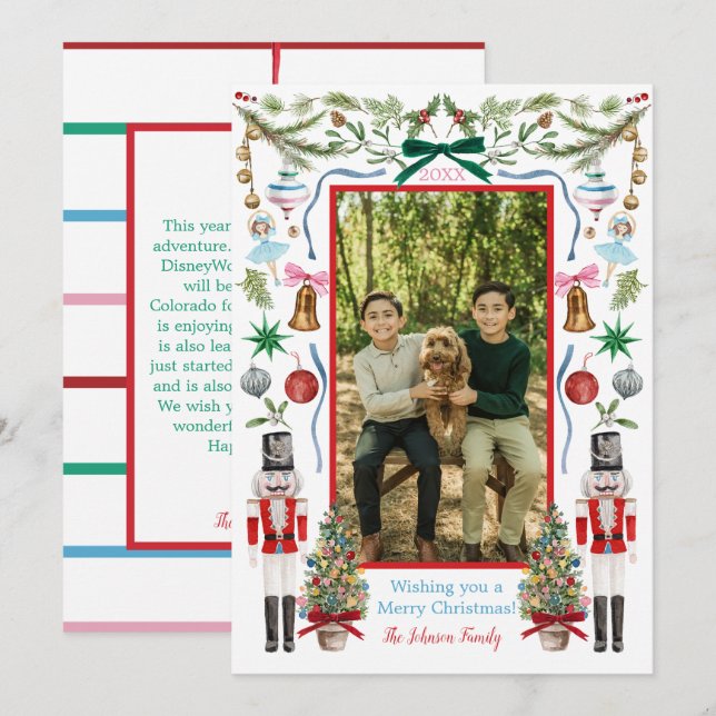 Colorful Watercolor Christmas Decor Card (Front/Back)