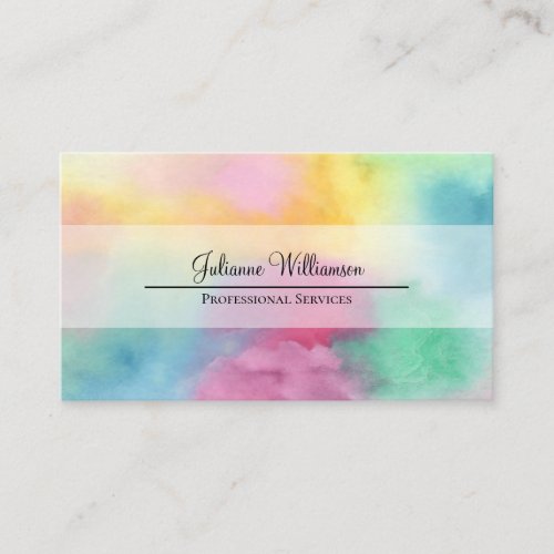 Colorful Watercolor Clouds Pretty Business Card