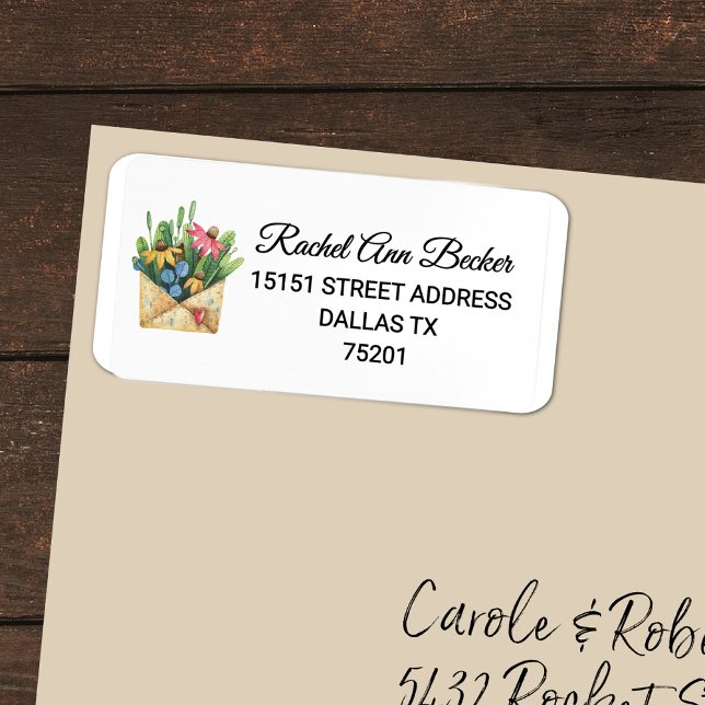 Colorful Watercolor Coneflower & Greenery Address Label (Creator Uploaded)