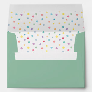 Colorful Watercolor Confetti Birthday Envelope