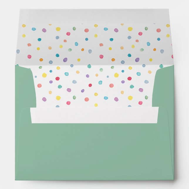 Colorful Watercolor Confetti Birthday Envelope (Back (Bottom))