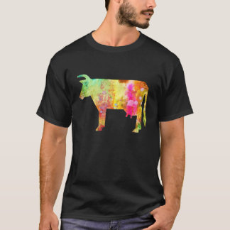 Colorful Watercolor Cow T-Shirt