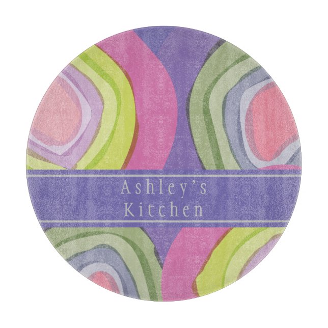Colorful Watercolor Customized  Cutting Board (Front)