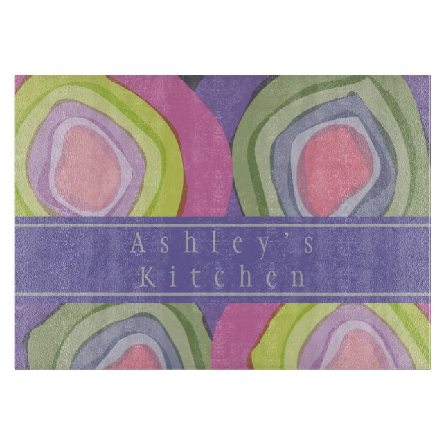 Colorful Watercolor Customized  Cutting Board (Front)