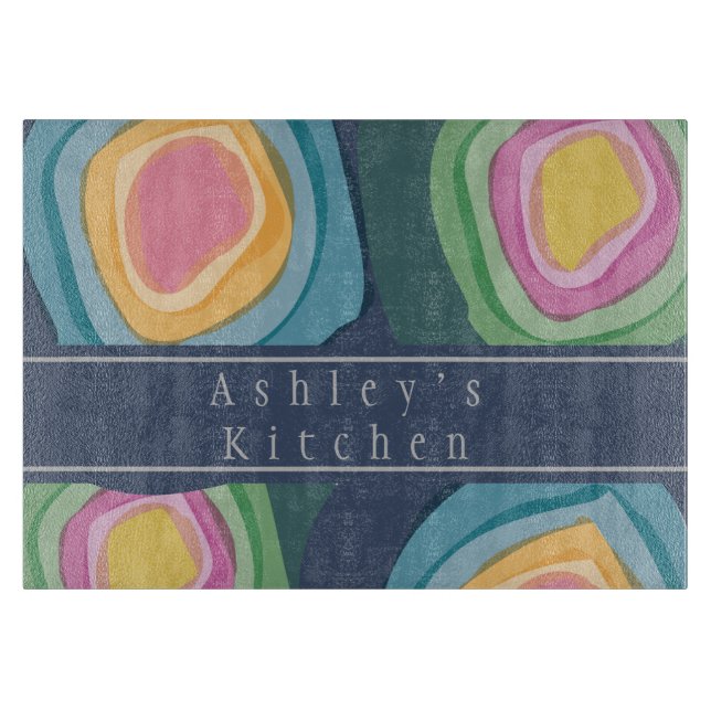 Colorful Watercolor Customized  Cutting Board (Front)