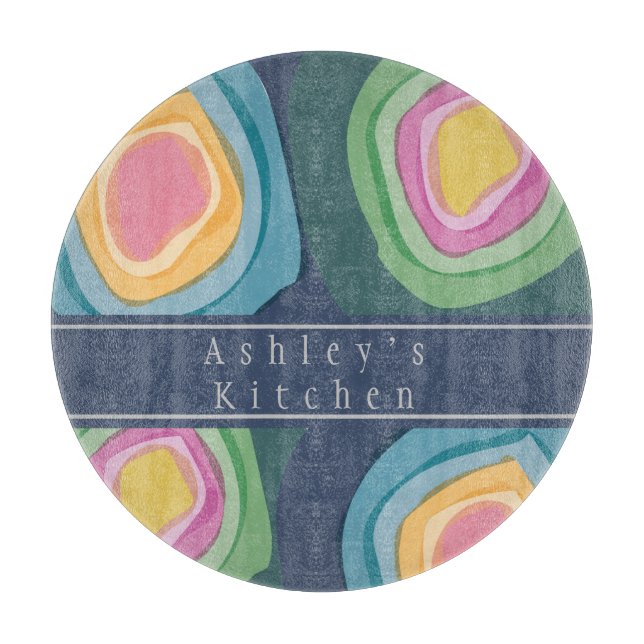 Colorful Watercolor Customized  Cutting Board (Front)