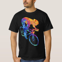 Colorful Watercolor Cyclist | Dynamic Bike Racing