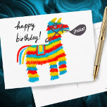 Colorful Watercolor Donkey Piñata HAPPY BIRTHDAY Postcard<br><div class="desc">Check out this colorful and fun piñata. Add your own text too!
 
 Visit my shop for more!</div>