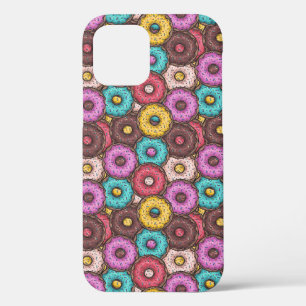 Colorful Watercolor Donuts with Sprinkles Pattern iPhone 12 Case