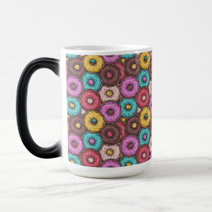 Colorful Watercolor Donuts with Sprinkles Pattern Color Morph Mug