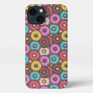 Colorful Watercolor Donuts with Sprinkles Pattern iPhone 13 Case