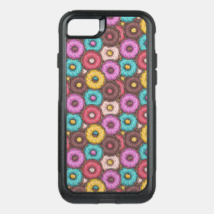 Colorful Watercolor Donuts with Sprinkles Pattern OtterBox Commuter iPhone SE/8/7 Case