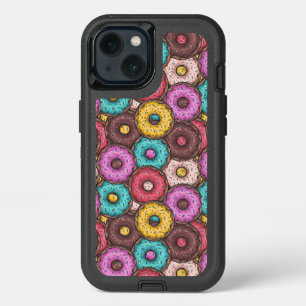 Colorful Watercolor Donuts with Sprinkles Pattern iPhone 13 Case