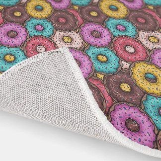 Colorful Watercolor Donuts with Sprinkles Rug