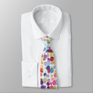 Colorful Watercolor Dot Pattern Neck Tie