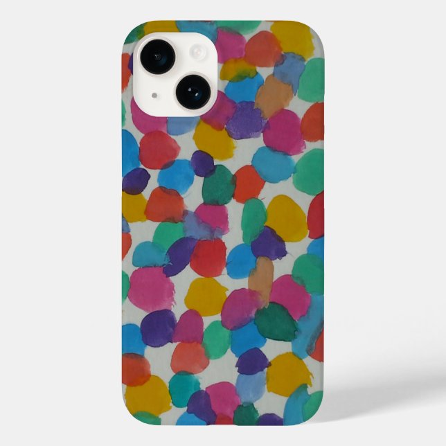 Colorful Watercolor Dots Case-Mate iPhone Case (Back)