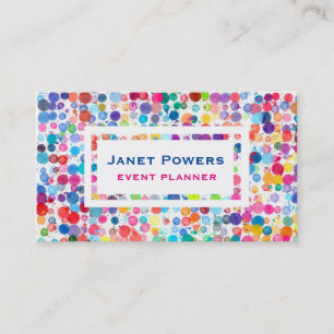 colorful watercolor dots custom business cards