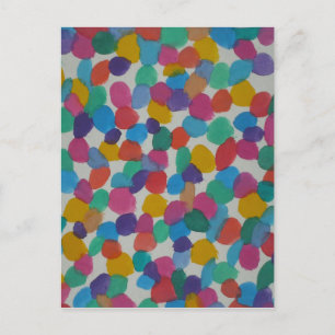 Colorful Watercolor Dots Postcard