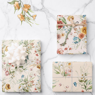 Colorful Watercolor Dutch Still Life Floral Art Wrapping Paper Sheets