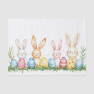 Colorful watercolor Easter Bunnies Tissue Paper