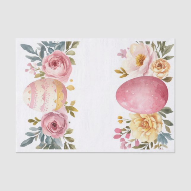 Colorful watercolor Easter Bunny Tissue Paper (Front)