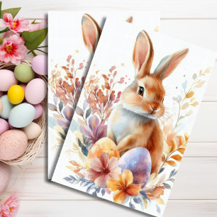 Colorful watercolor Easter Eggs and Bunny Tissue Paper