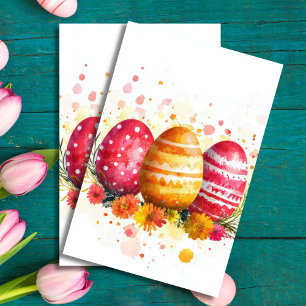 Colorful watercolor Easter Eggs and Flowers Tissue Paper
