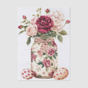 Colorful watercolor Easter Eggs and Flowers Tissue Paper