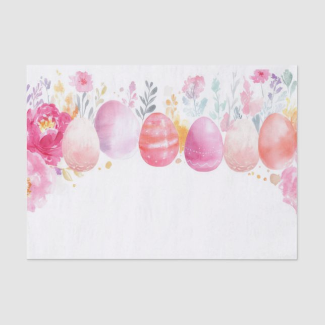 Colorful watercolor Easter Eggs Tissue Paper (Front)