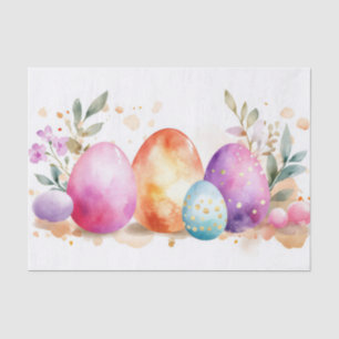 Colorful watercolor Easter Eggs Tissue Paper