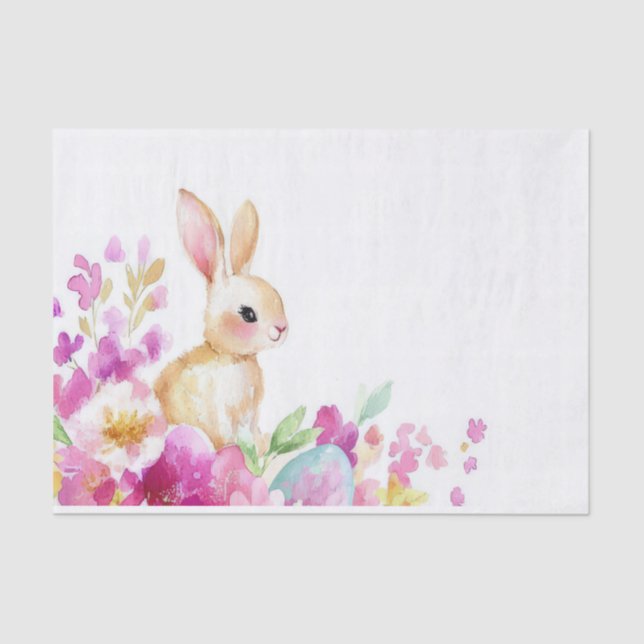 Colorful watercolor Easter Eggs Tissue Paper (Front)