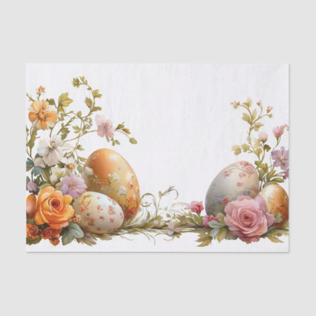 Colorful watercolor Easter Eggs Tissue Paper (Front)