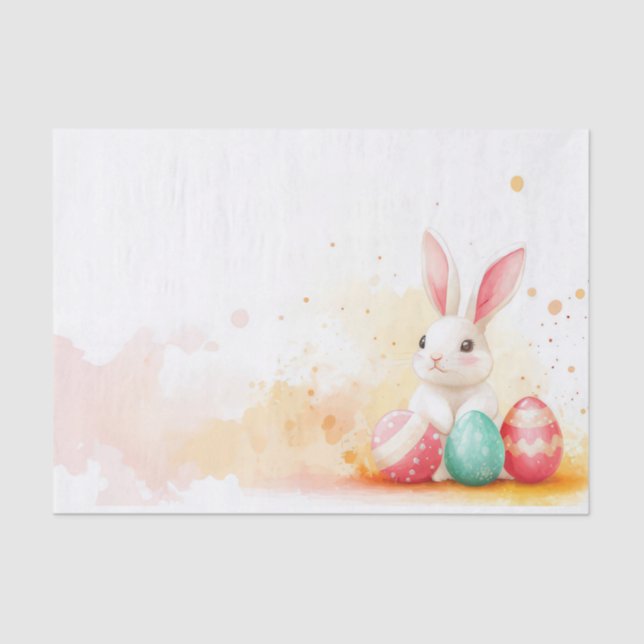 Colorful watercolor Easter Eggs Tissue Paper (Front)