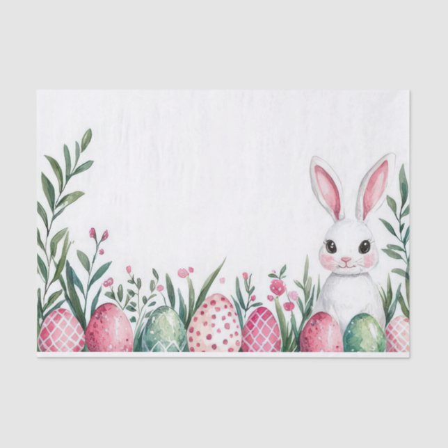 Colorful watercolor Easter Eggs Tissue Paper (Front)