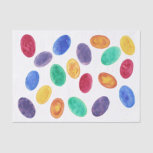 Colorful Watercolor Easter Eggs Tissue Paper