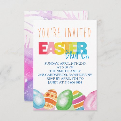Colorful watercolor Easter Invitations