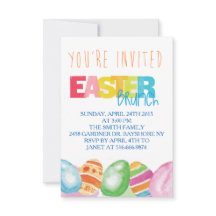 Colorful watercolor Easter Invitations