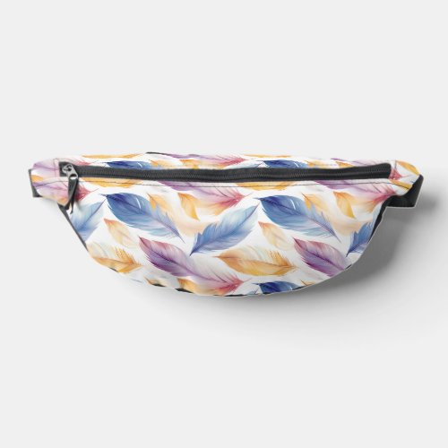 Colorful Watercolor Feathers Fanny Pack