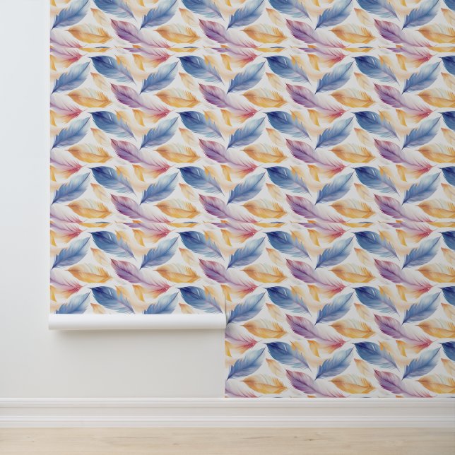 Colorful Watercolor Feathers Wallpaper (Application)