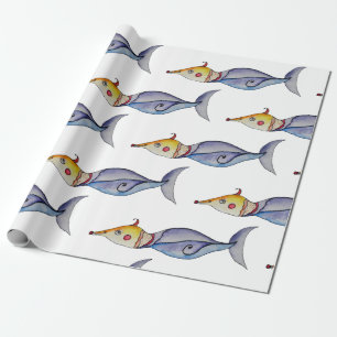 Colorful Watercolor Fish Wrapping Paper