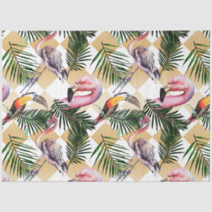 Colorful Watercolor Flamingo Series Design 8 Tissue Paper