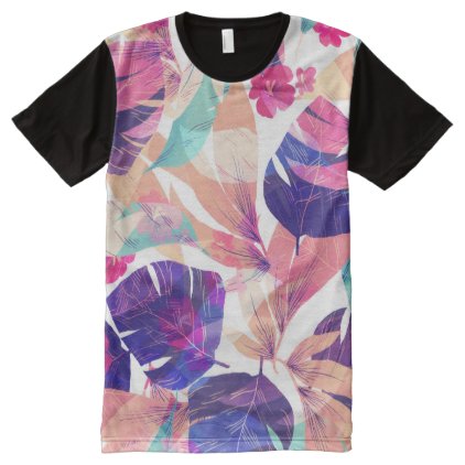 Colorful watercolor floral All-Over Print T-shirt